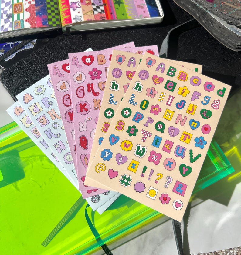 Block Letter Sticker Pack, Alphabet Stickers, Bubble Letter Stickers ...