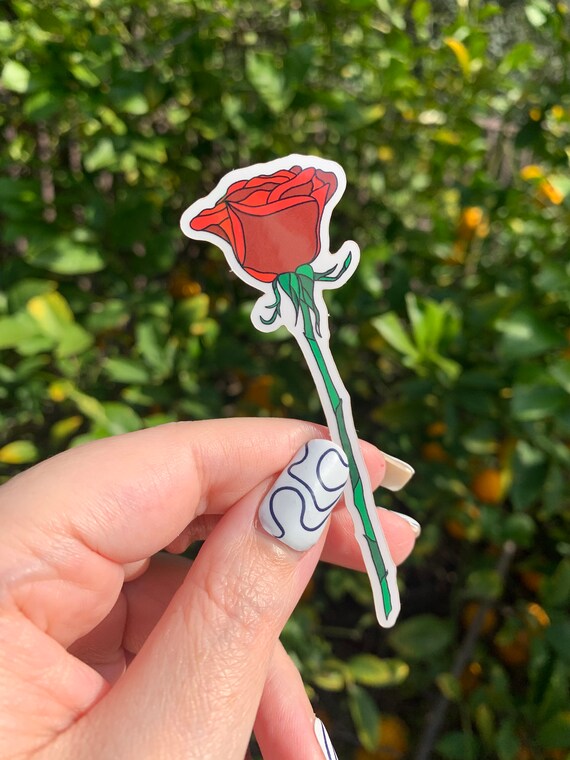 Rose Stained Glass Sticker Rose Stained Glass Rose Sticker Etsy