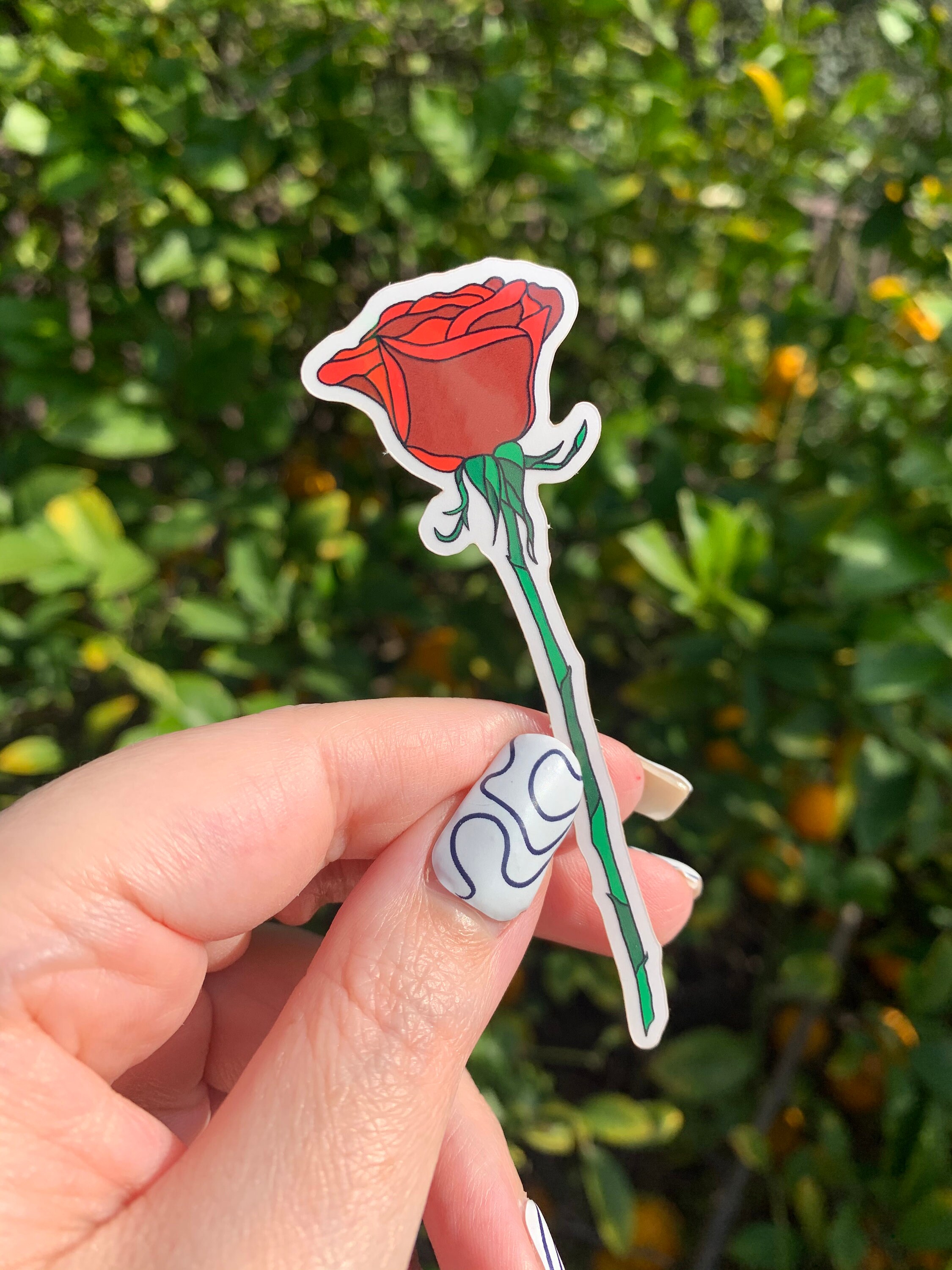 Rose Stained Glass Sticker Rose Stained Glass Rose Sticker Etsy