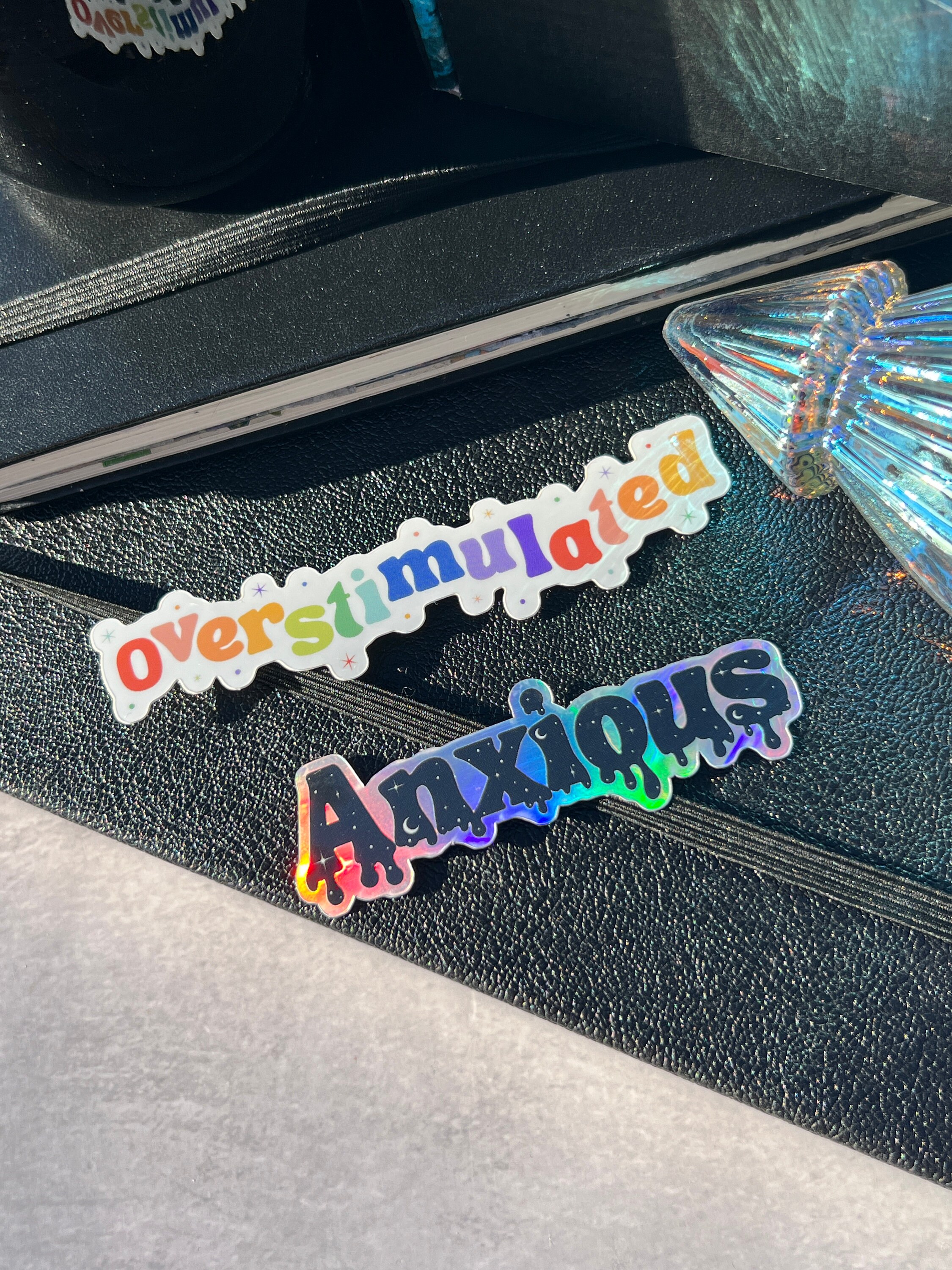 Anxiety Sticker Duo, Overstimulated Sticker, Mental Health Stickers ...