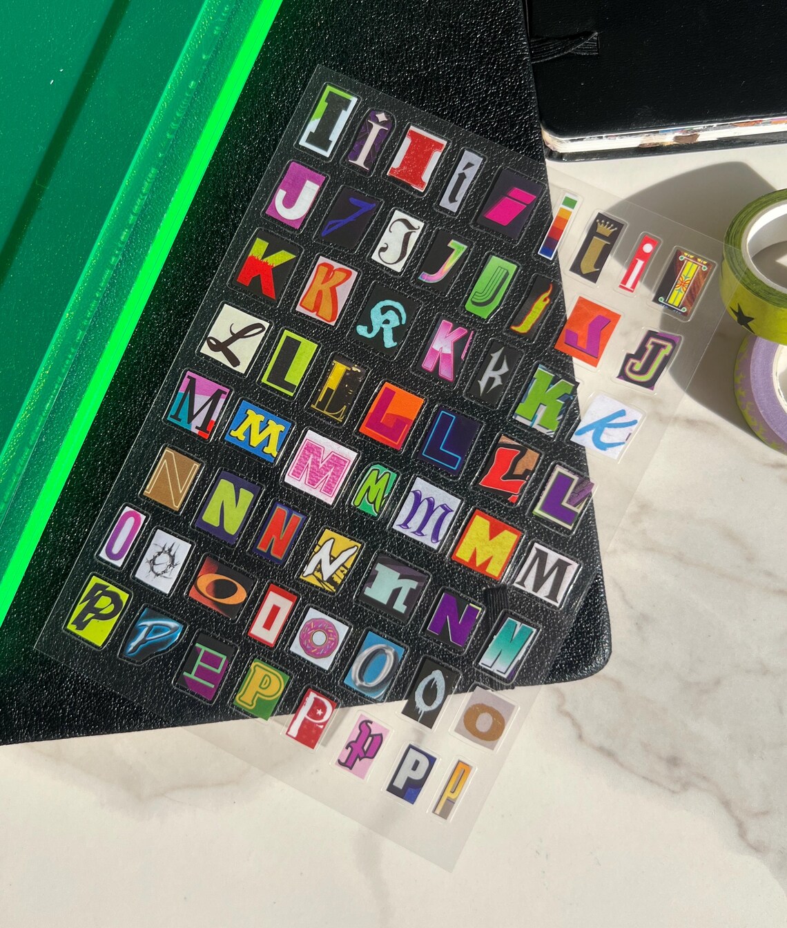 Magazine Cut-out Letter Stickers, Ransom Letter Stickers, Ransom Number ...