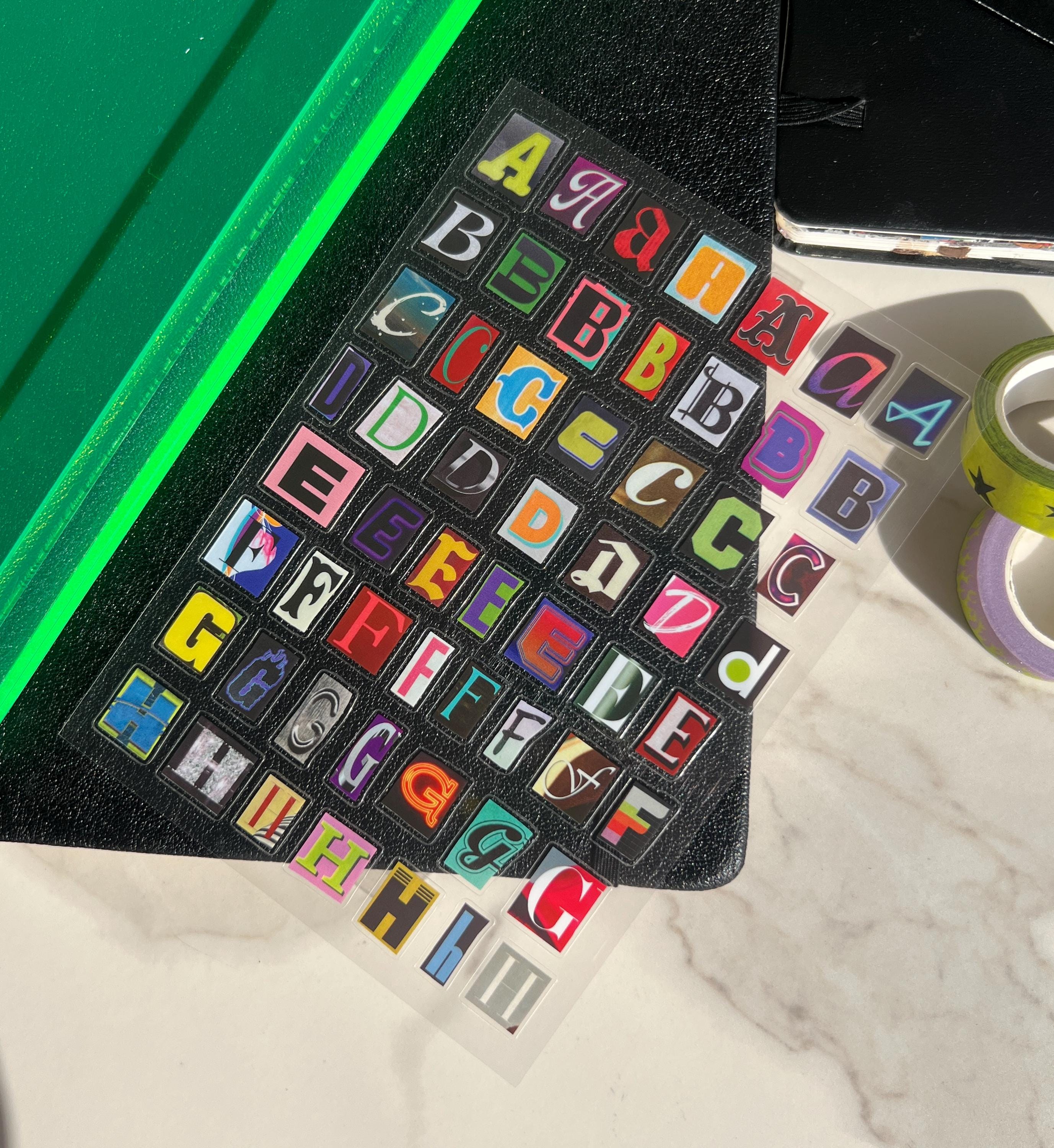 Magazine Cut-out Letter Stickers, Ransom Letter Stickers, Ransom Number ...