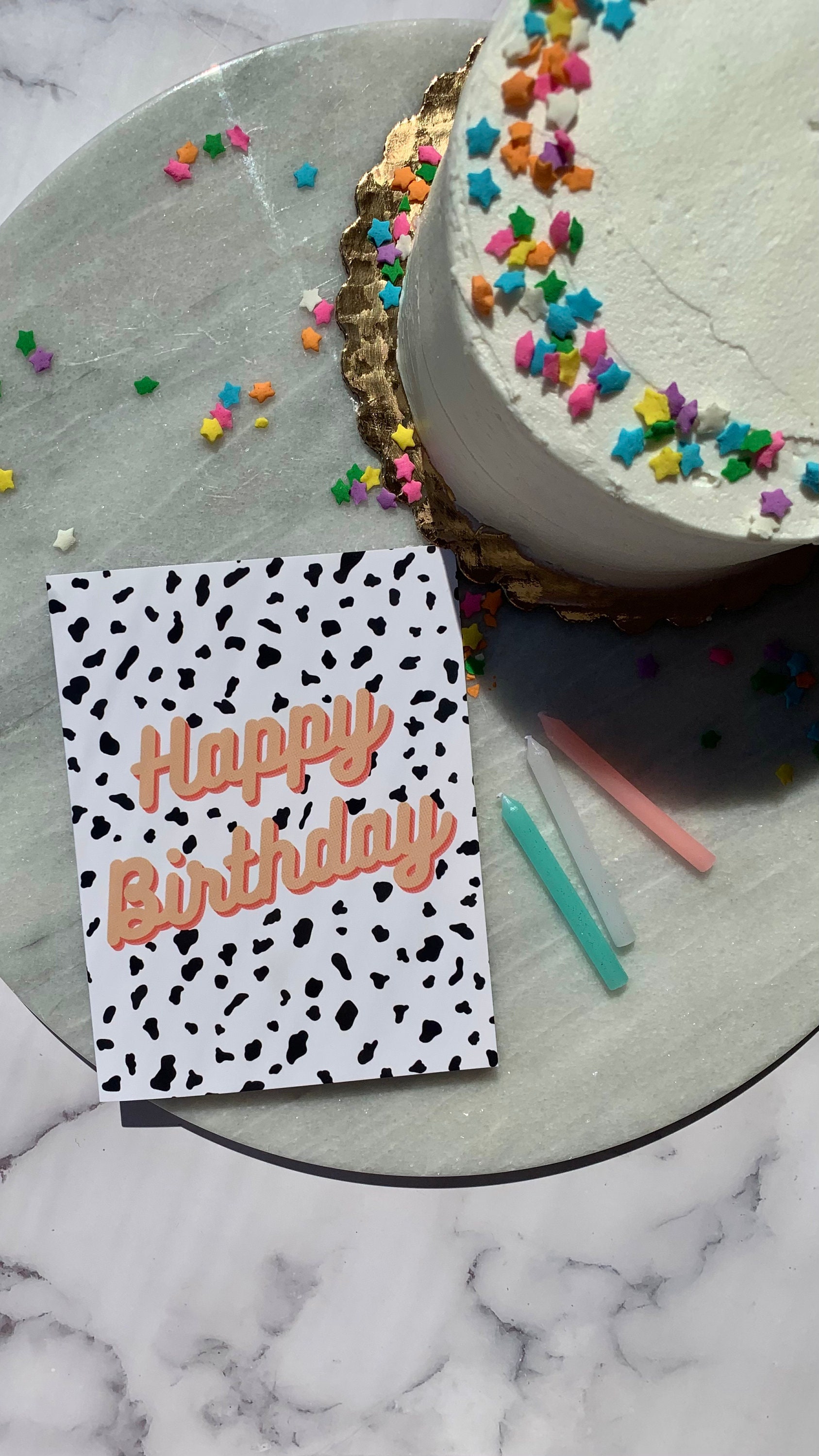 Speckled Birthday Card Minimalist Vibes Aesthetic Birthday Etsy