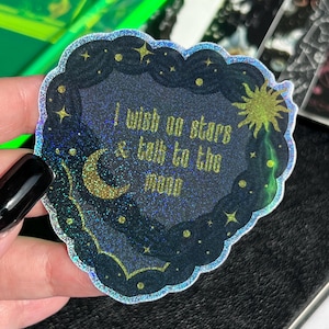 Sticker I Wish On Stars Sticker pour gâteau vintage, Stickers célestes, Sticker amoureux de la lune, Stickers gâteau, Stickers étoiles, Stickers sorcières,