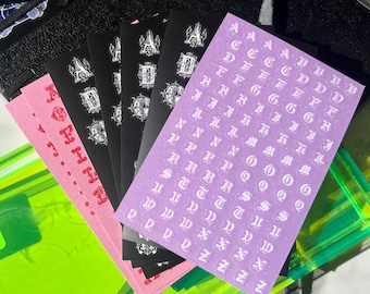 Ornate Letter Sticker Pack, Alphabet Stickers, Glitter Letter Stickers, Junk Journal Letter Stickers