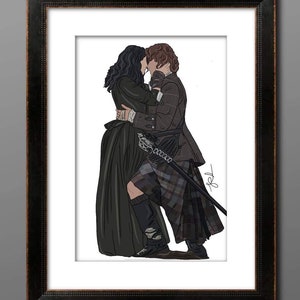 Outlander original drawing illustration outlander gift outlander merchandise Jamie Fraser Claire Fraser sassenach print sign gift