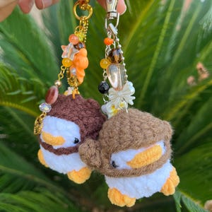 Handmade Cheeky Crochet Ducks in Hats Keychains | Monkey Hat & Bear Hat | Bag Charm