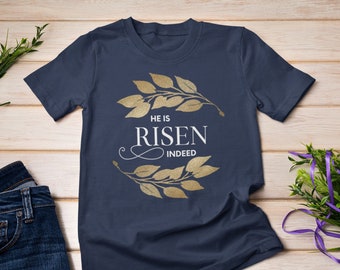 Hij is risen shirt, christelijke shirts, cadeau voor Pasen cadeau, Pasen shirts voor vrouwen, Pasen Shirt, Resurrection Shirt, Christian Easter Shirt