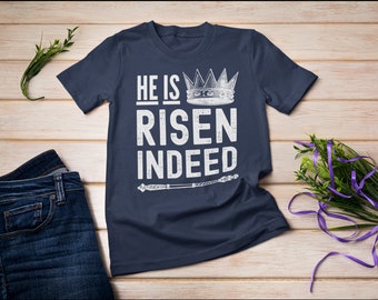 Hij is risen shirt, christelijke shirts, cadeau voor Pasen cadeau, Pasen shirts voor vrouwen, Pasen Shirt, Resurrection Shirt, Christian Easter Shirt