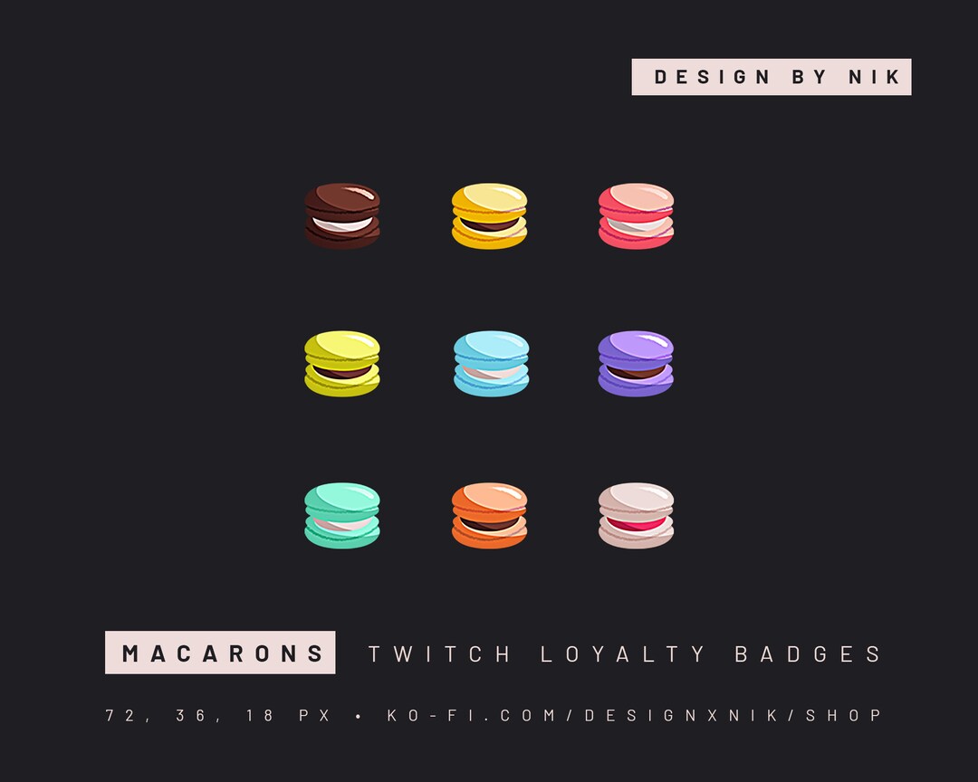 Macarons • Sub Cheer Badges • Twitch Affiliate - Etsy