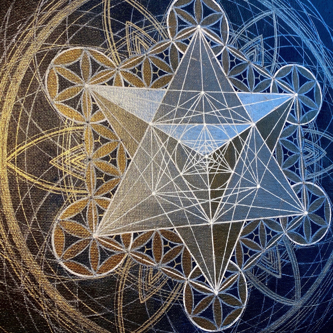 Sacred Geometry art Metatrons Cube Merkaba meditation Etsy