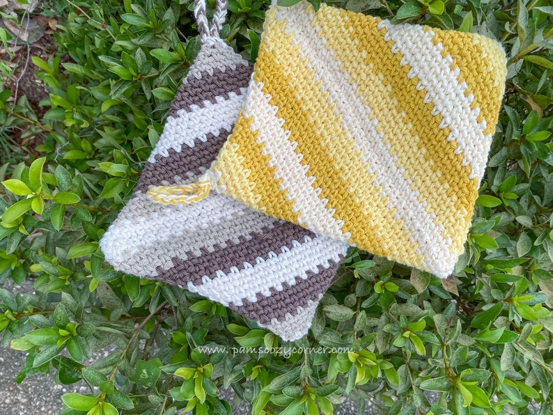 Double Thick Crochet Potholder Pattern, Crochet Hot Pad Pattern, Crochet Oven Mitts, Crochet Mittens, image 7