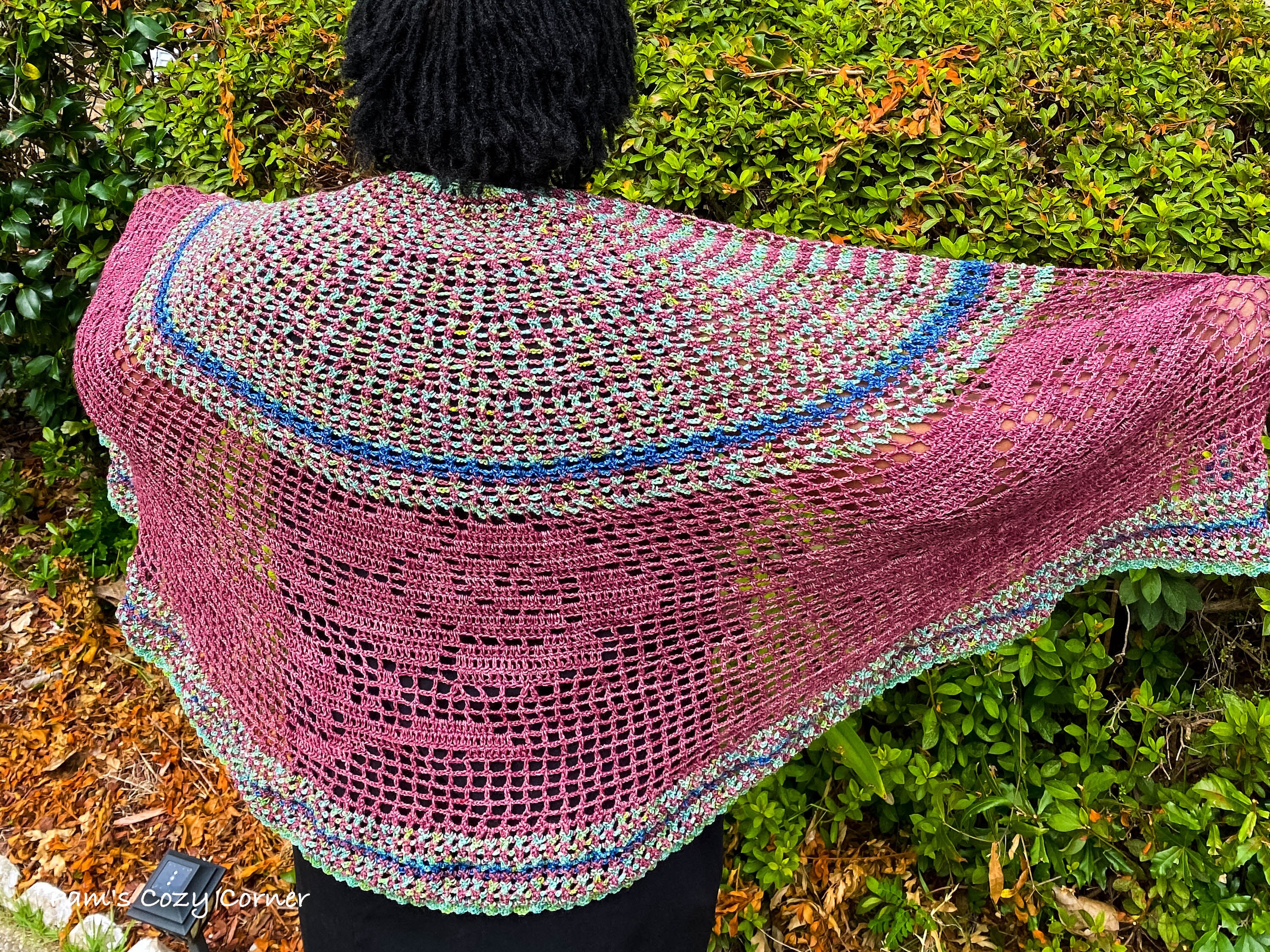 Crochet Lace Shawl Pattern, Semi-circular Crochet Shawl, Filet Roses ...