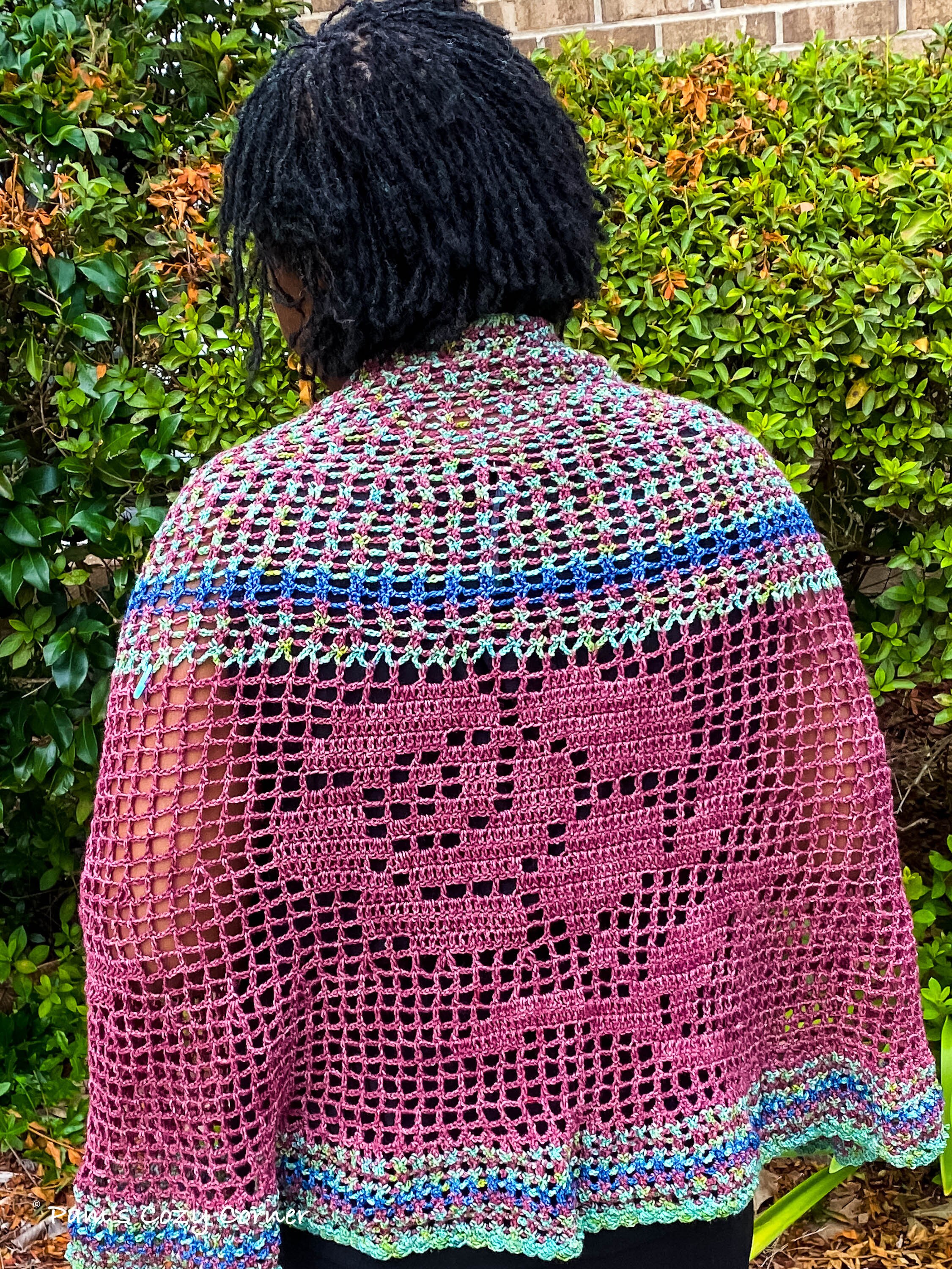 Crochet Lace Shawl Pattern, Semi-circular Crochet Shawl, Filet Roses ...