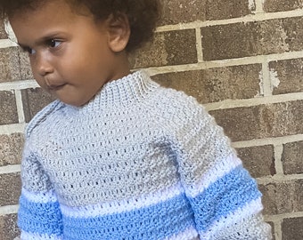 Trendy Crochet Toddler Sweater Pattern: Easy Baby Pullover (PDF Pattern)