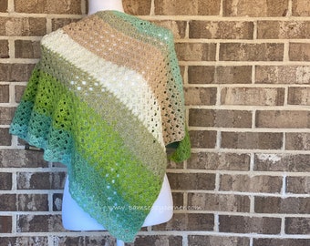 Cool Spring Shawl Pattern, Spring Crochet Wrap, Handmade Shawl Pattern