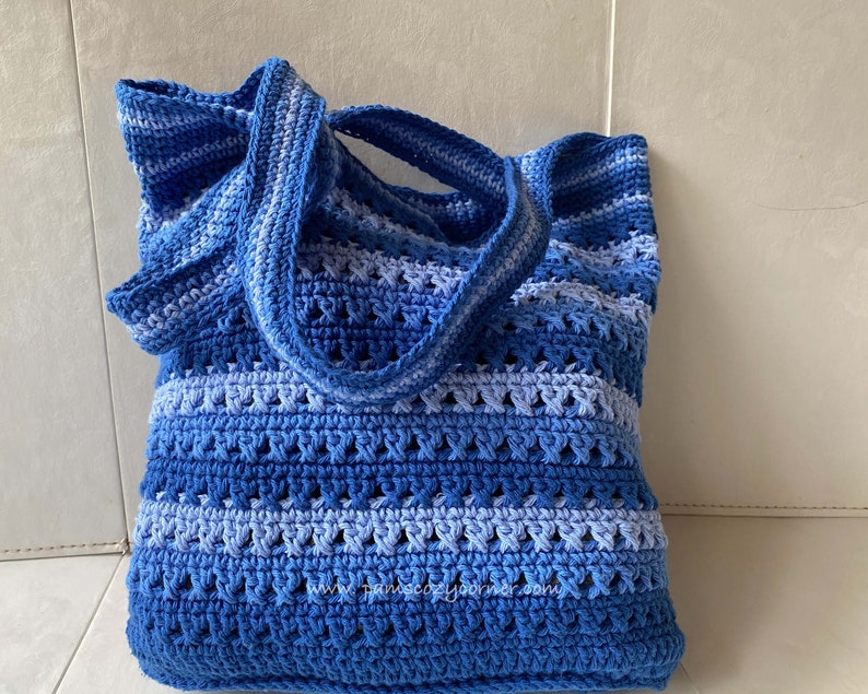 Crochet Market Bag Pattern: Easy Cotton Tote (PDF Pattern) - Etsy