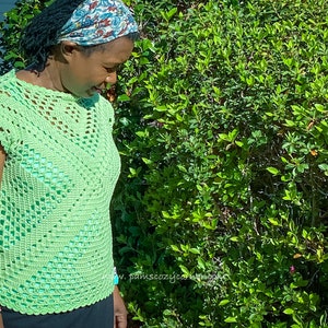 CROCHET PATTERN, Granny Square Top, Modern Crochet Top, Crochet Women&#39;s Top, Summer Crochet Top, Sizes S-2X, Easy Crochet, Instant Download