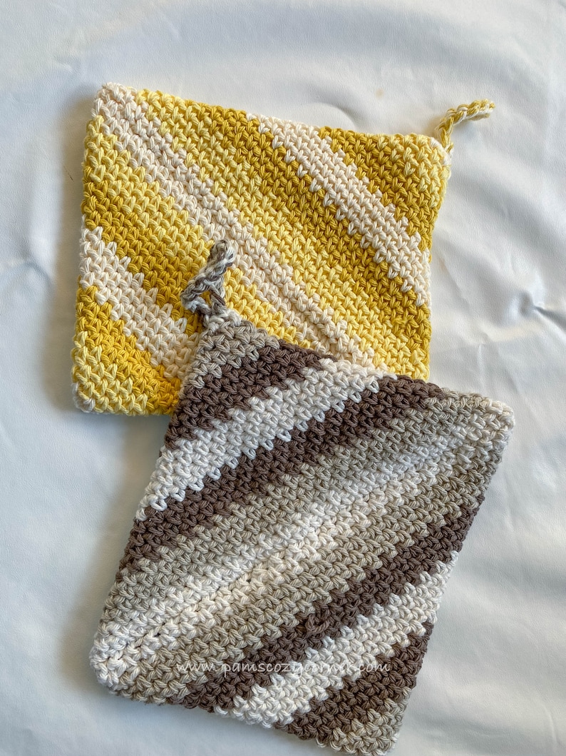 Double Thick Crochet Potholder Pattern, Crochet Hot Pad Pattern, Crochet Oven Mitts, Crochet Mittens, image 4