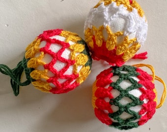 Crochet Christmas Bauble, crochet Ball Ornament, Christmas Ball Ornament