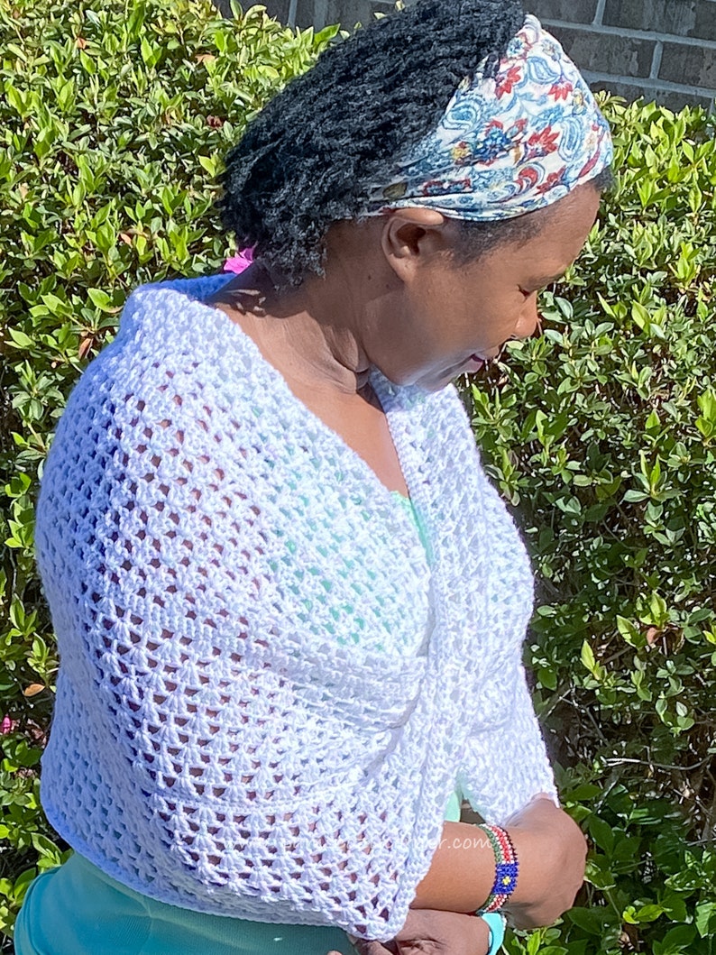 Light Lace Mobius Scarf crochet scarf pattern listing photo by PamsCozyCornerDesign
