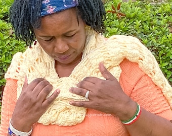 Lacy Shell Stitch Crochet Scarf Pattern: Easy Beginner Project (PDF Pattern)