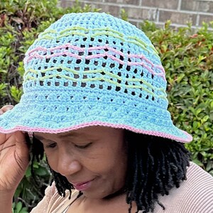Crochet Pattern, Crochet Summer Sun Hat, Crochet Beach Hat, Easy Crochet Summer Sun Hat, Beach Day Sun Hat, Crochet Bucket Hat, Beach Hat