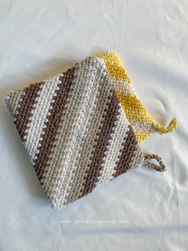 Double Thick Crochet Potholder Pattern, Crochet Hot Pad Pattern, Crochet Oven Mitts, Crochet Mittens, image 1