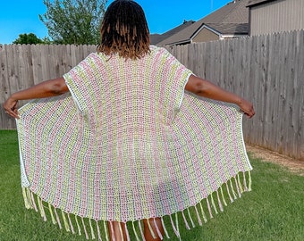 Padrão de saída de praia para robe de crochê: ondas elegantes (padrão em PDF)