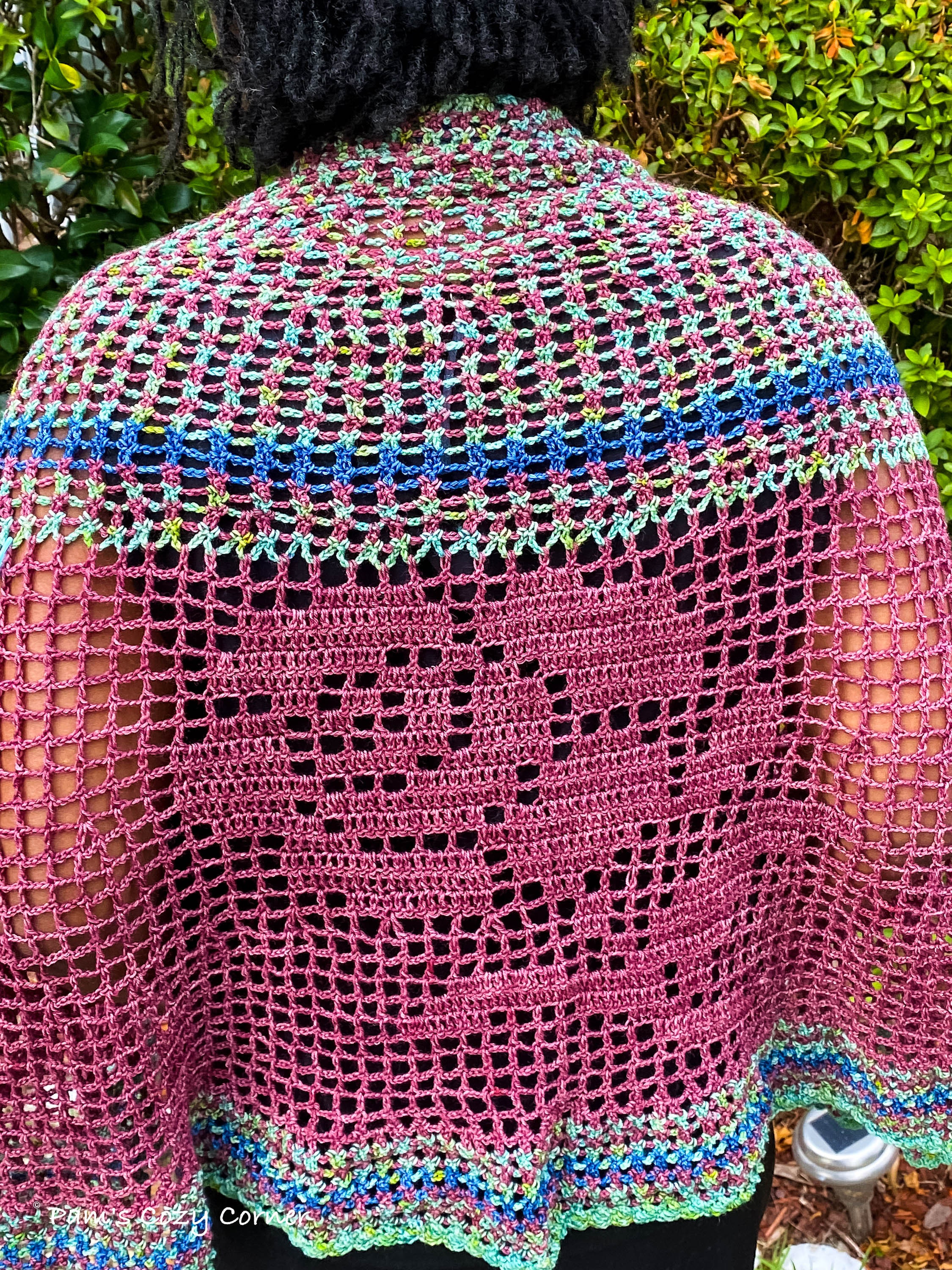 Crochet Lace Shawl Pattern, Semi-circular Crochet Shawl, Filet Roses ...