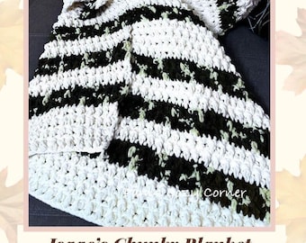 Crochet Chunky Blanket Pattern, Bulky Yarn (PDF Pattern)