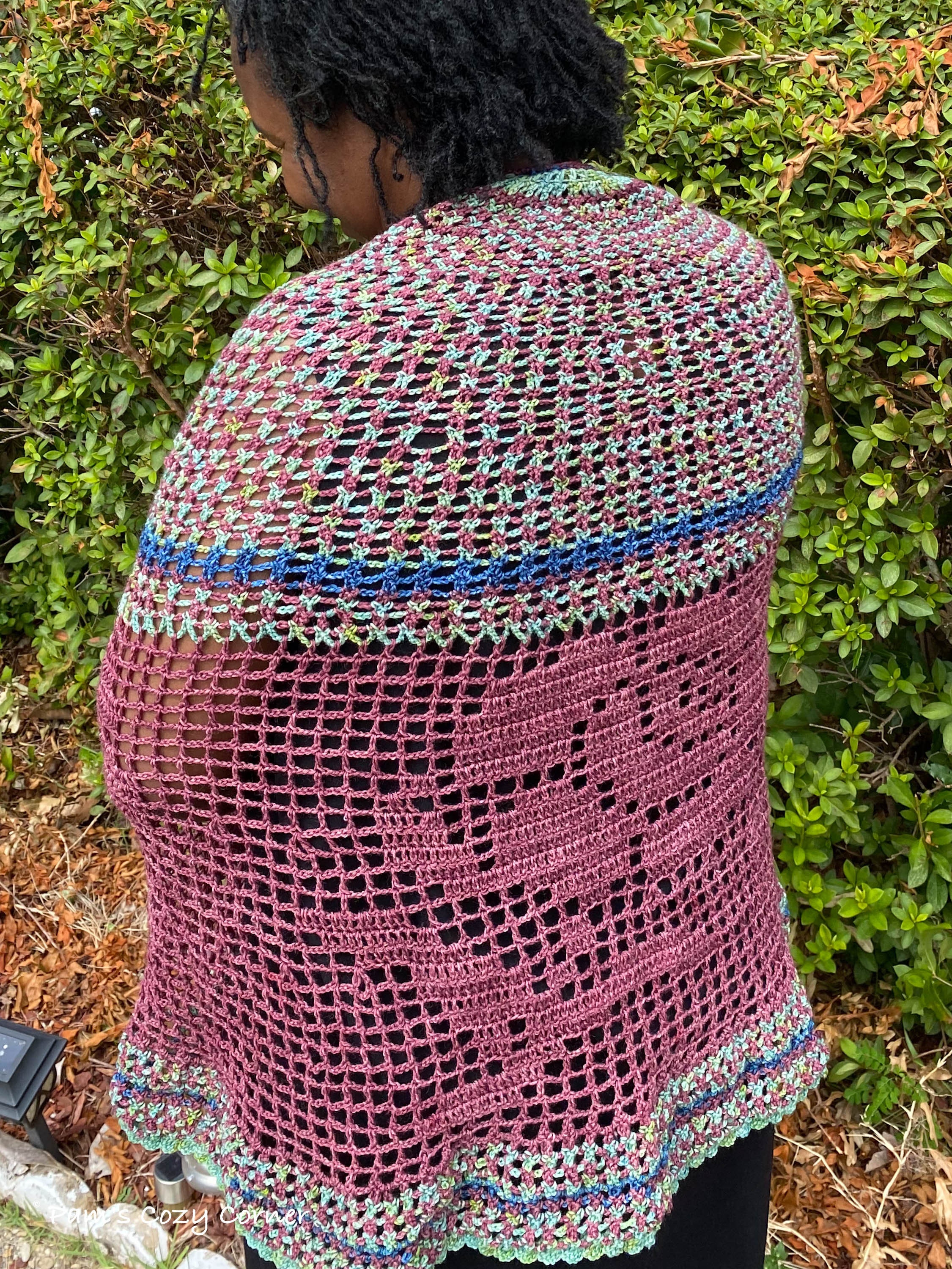 Crochet Lace Shawl Pattern, Semi-circular Crochet Shawl, Filet Roses ...
