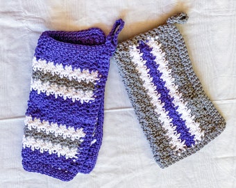 Crochet Striped Dish Cloth Pattern: Cotton Kitchen Washcloth (PDF Pattern)