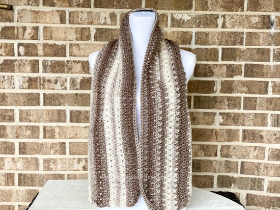 Lace Crochet Scarf, Textured Crochet Scarf Pattern, Women's