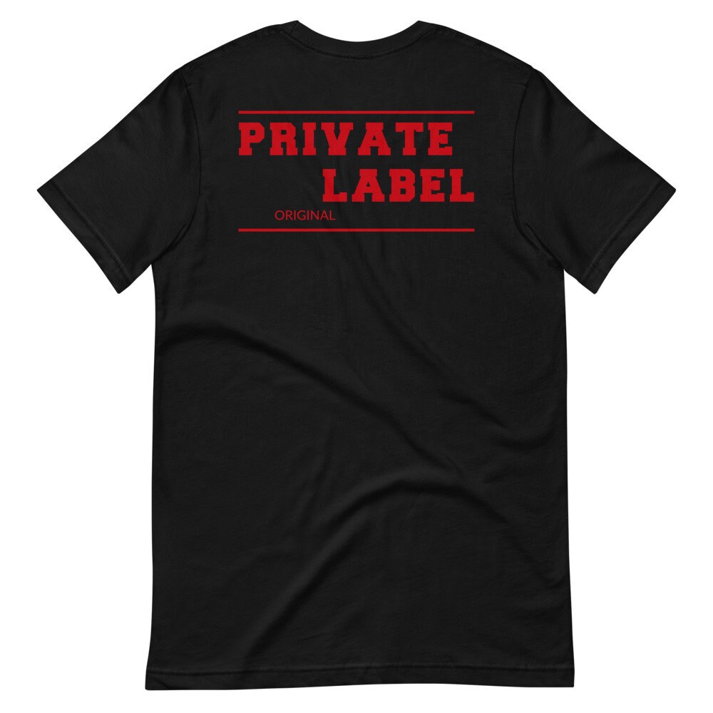 Short-sleeve Unisex T-shirt Private Label Front & Back Red - Etsy UK