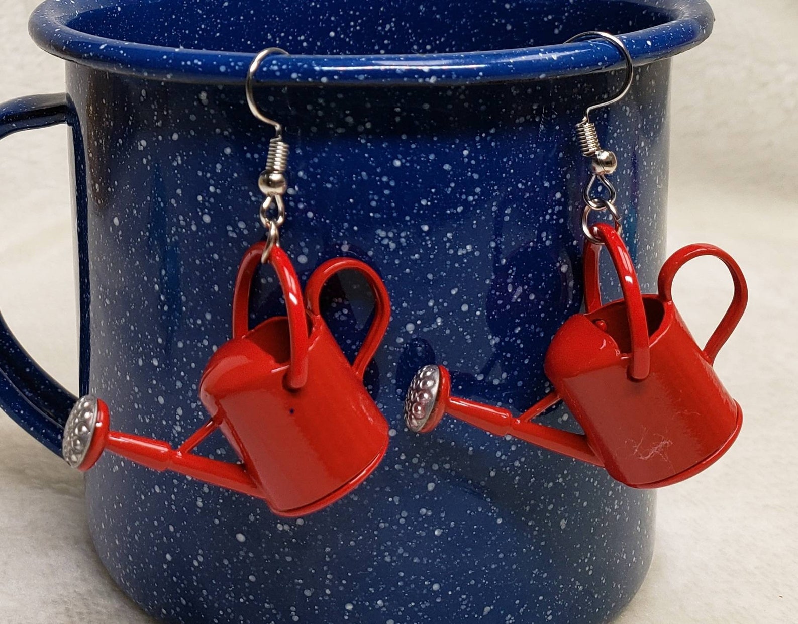 Watering Can Earrings Red Cute 3D Realistic Looking Earrings Etsy