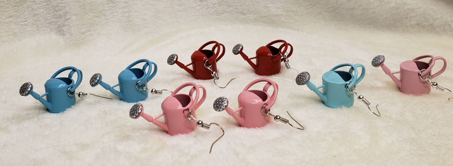 Watering Can Earrings Red Cute 3D Realistic Looking Earrings Etsy