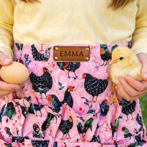 Personalized Egg Gathering Apron Youth 8 Pocket Chicken Apron, Custom Leather Patch Option, Kids Farm Gift, Backyard Chicken Helper
