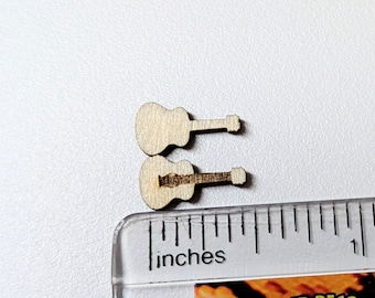 Mini Guitar Set Of 20, Tiny 1/2", 2mm Basswood Guitars, Dollhouse & Diorama Accessories, Miniature Instruments