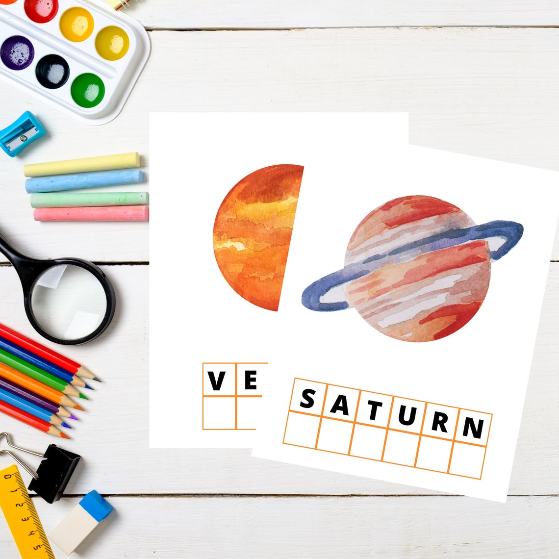 Solar System Spelling Worksheets Planet Printables - Etsy