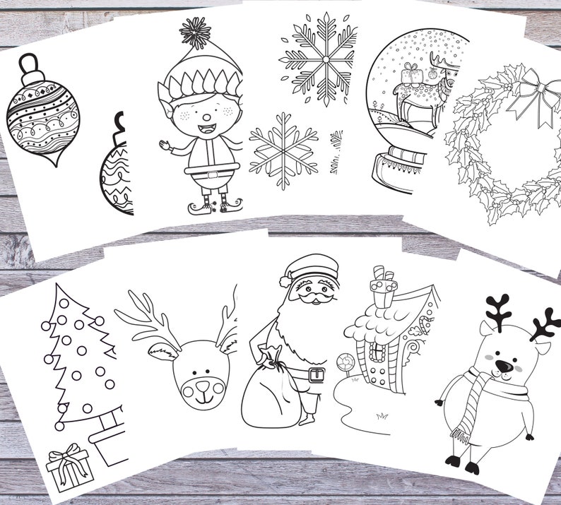 Christmas Coloring Pages-printable Coloring Pages - Etsy