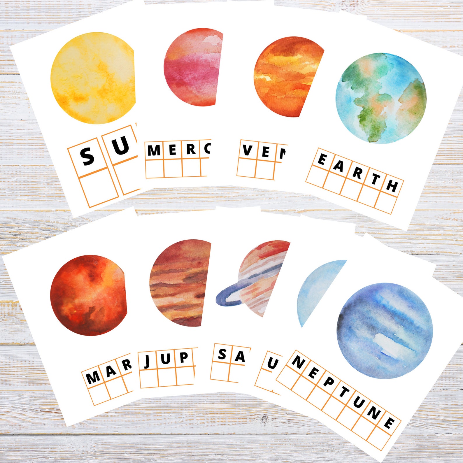 Solar System Spelling Worksheets Planet Printables - Etsy
