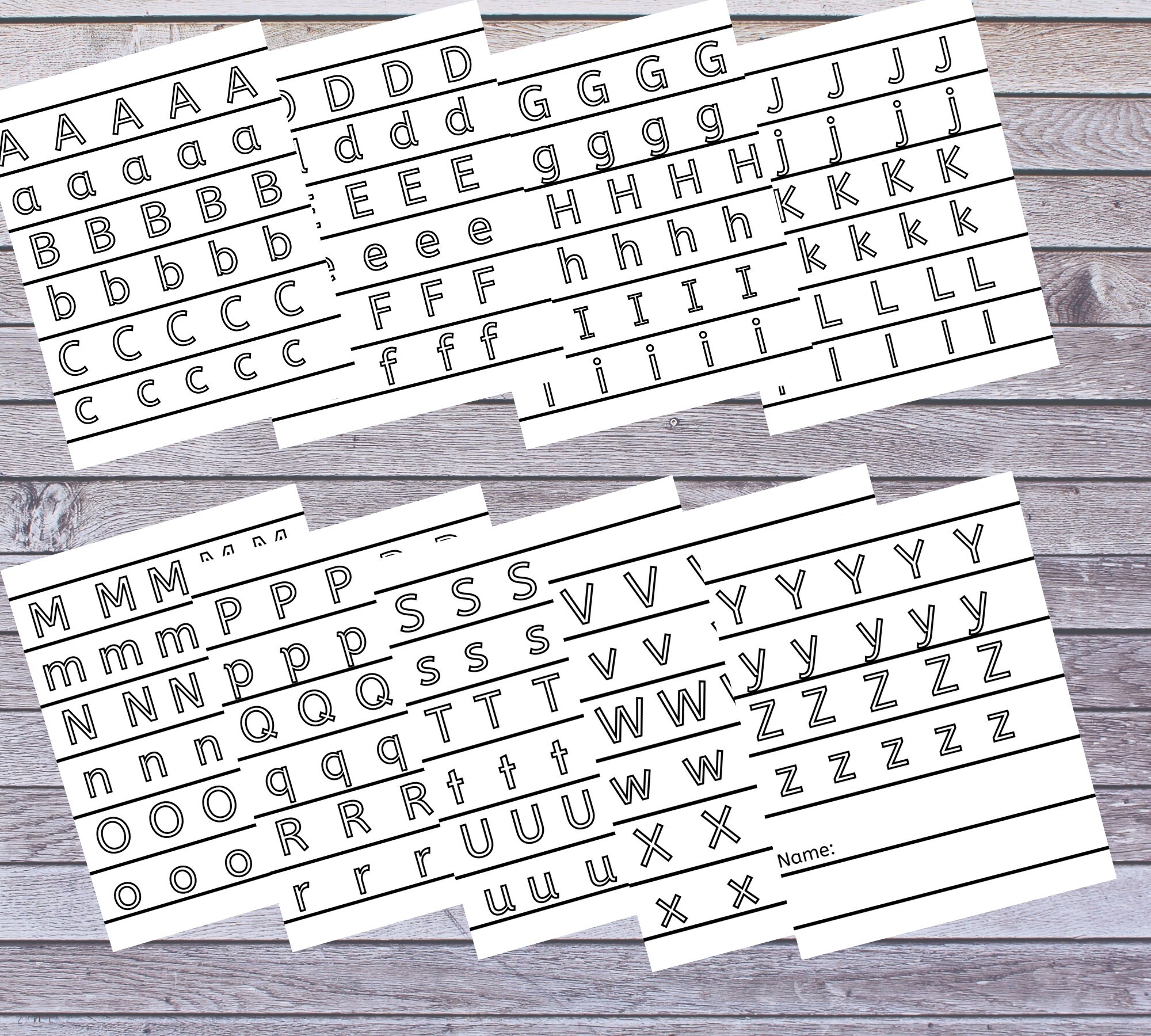 Abc's Traceable Letters-alphabet Letters Worksheet - Etsy