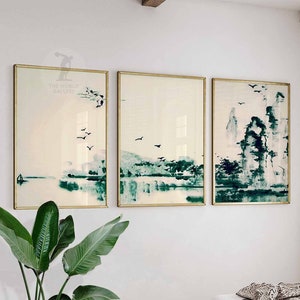 Japanese Wall Art Set of 3 Posters, Japanese Wall Print, Floral Print, Japanese Scenery Art, Asian Decor Poster Sets, Gift, A1/A2/A3/A4