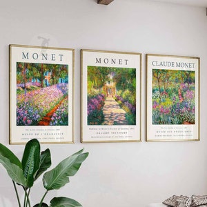 Claude Monet Poster Set, Claude Monet Prints, Botanical Wall Art, Floral Decor, Vintage Posters, Office, Floral Gift, A1/A2/A3/A4