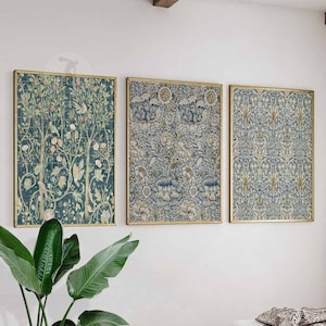 Set di 3 stampe di William Morris, arte murale di William Morris, arte floreale, stampe botaniche, decorazioni di William Morris, arte murale vintage, arte floreale
