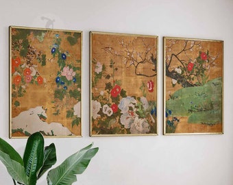 Saitō Ippo Flowers of the Four Seasons, Japanese Art Print Set
