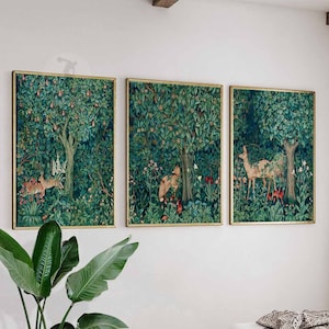 William Morris Print, Set of 3 Prints, William Morris Art, Forest Art, Nature Prints, Art Nouveau, Vintage Wall Art, Floral Art, A1/A2/A3/A4