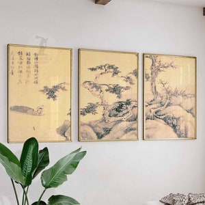 Japanese Set of 3 Posters, Japanese Art Print Set, Japanese Wall Art Decor, Asian Decor, Japanese Gift, Floral Wall Art, A1/A2/A3/A4