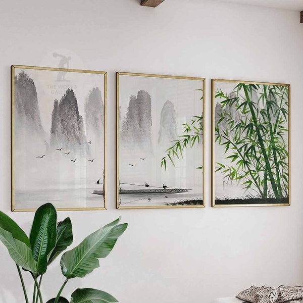 Juego de 3 carteles japoneses, juego de impresiones artísticas japonesas, decoración de pared japonesa, decoración asiática, regalo japonés, arte de pared floral, tamaño A1/A2/A3/A4